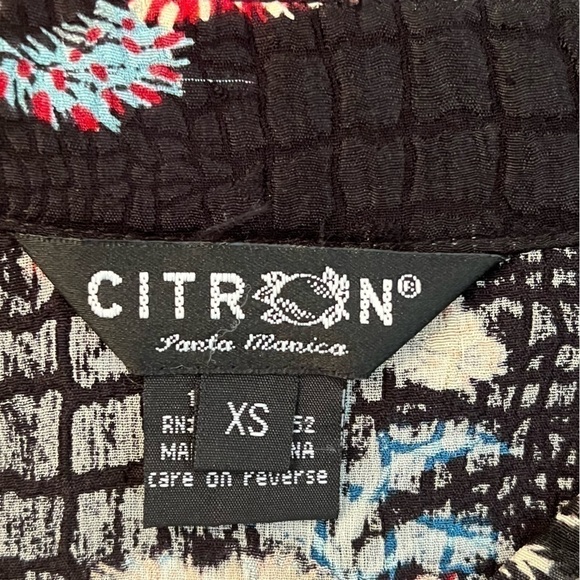 CITRON Silk Floral Button-Down Blouse XS - Picture 6 of 8